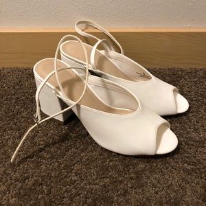 ASOS White Block Heel Sandals